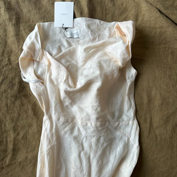 DISSH JOELLE CREAM LINEN MIDI DRESS - Picture 5 of 7